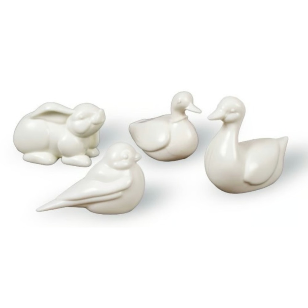 Target Bullseye ~ Set of 4 Mini White 2" Bunny Duck Swan Bird ~ Easter 2026 NEW